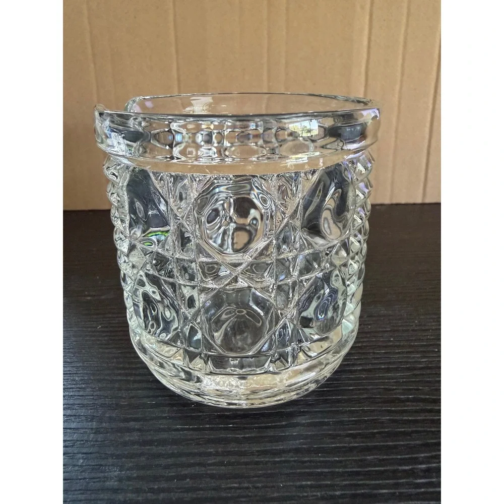 Vintage Pressed Glass Jar in the Windsor Button and Cane Pattern Jam Sugar